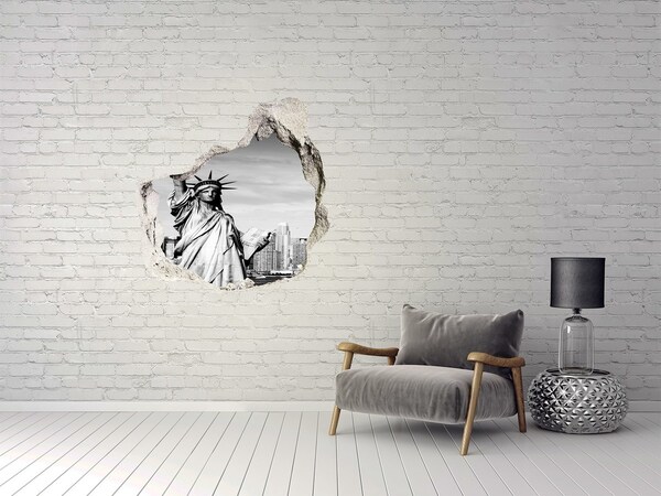 Hole wall sticker Statue of Liberty in New York