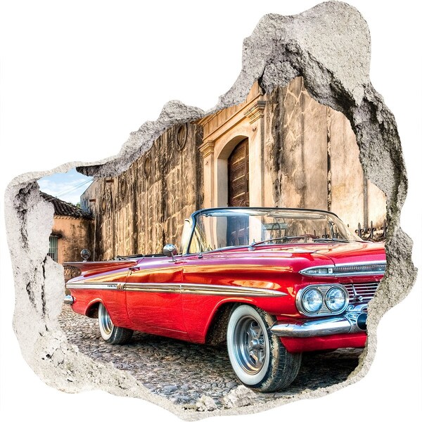 3D wall hole A classic convertible in a picturesque setting