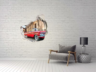 3D wall hole A classic convertible in a picturesque setting
