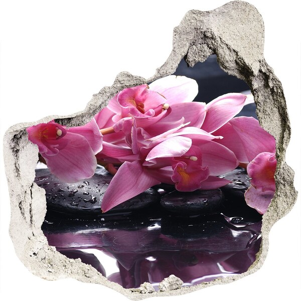 Hole wall sticker Pink orchid