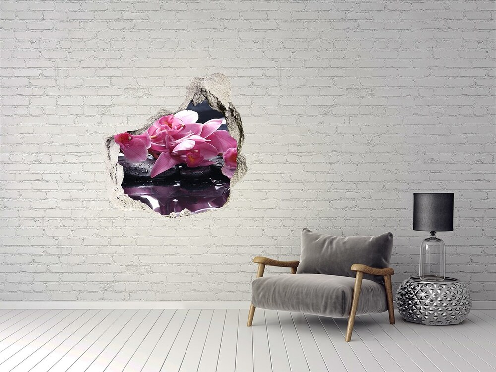 Hole wall sticker Pink orchid