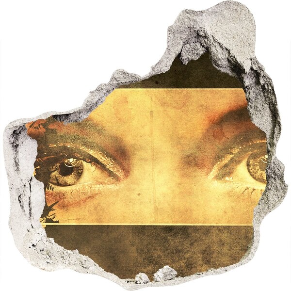 Hole wall sticker Eyes from behind the wall