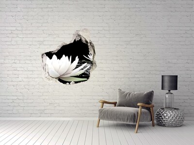 Hole in the wall decal Water flowers in a mysterious pond