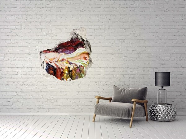 Hole in the wall decal Lying woman