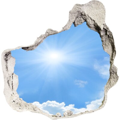 Hole in the wall decal Sky with sun rays