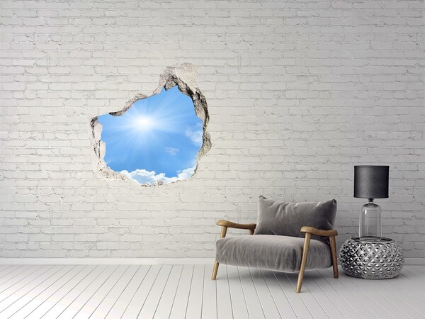 Hole in the wall decal Sky with sun rays
