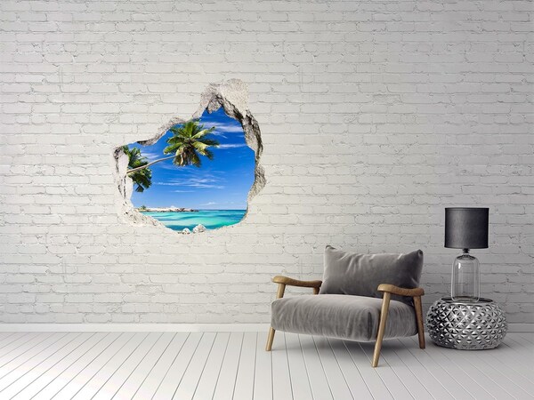 Hole in the wall sticker Tropical oasis behind the wall