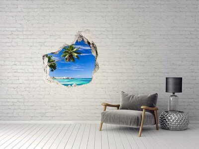Hole in the wall sticker Tropical oasis behind the wall