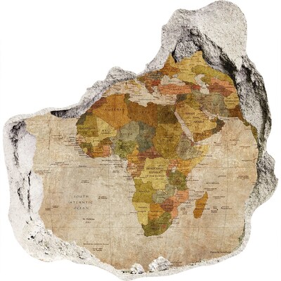 Hole in the wall sticker Map of Africa on the wall