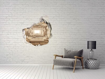 Hole in the wall decal Wooden maze in the wall