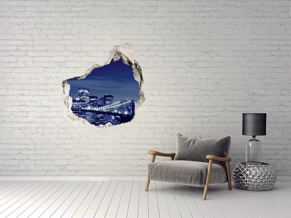 Hole in the wall decal New York at night