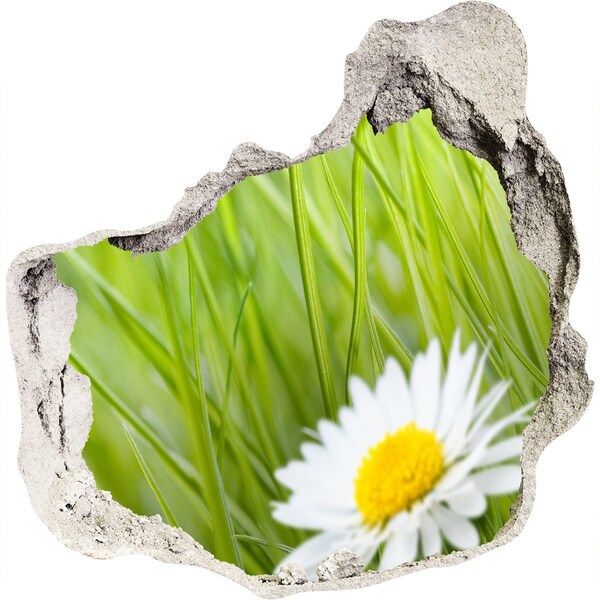 Hole in the wall sticker A flower in a green garden