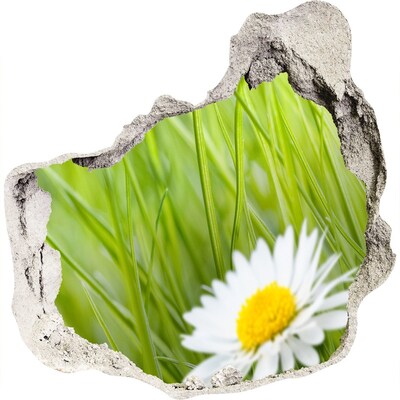 Hole in the wall sticker A flower in a green garden