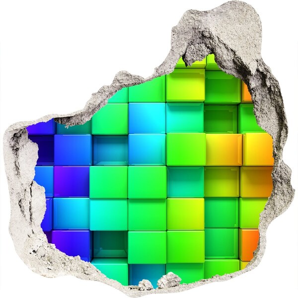 Hole wall sticker Colorful Tetris Wall