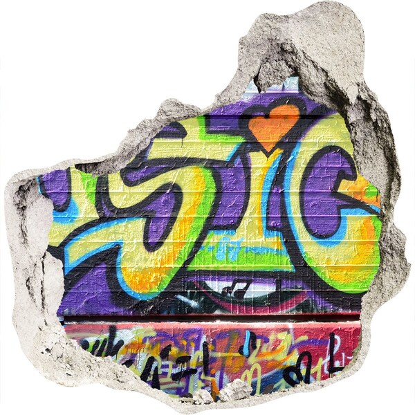 Hole in the wall decal Graffiti on a damaged wall