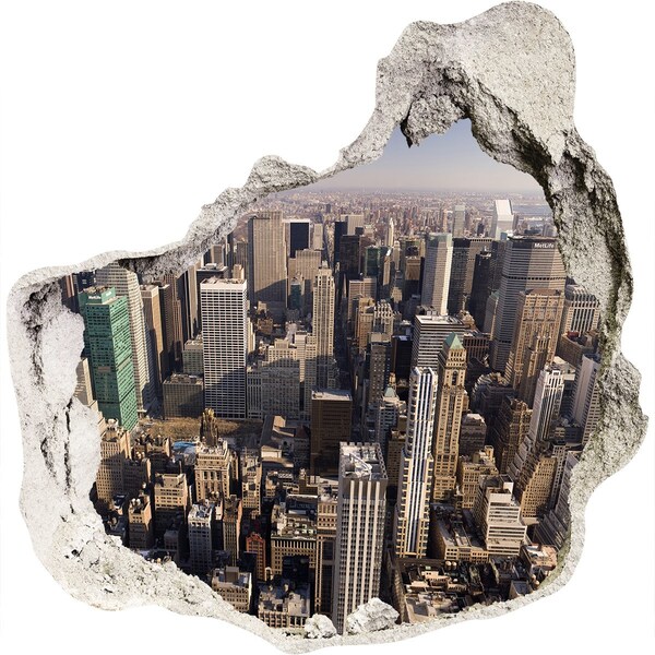 Hole wall sticker View of New York