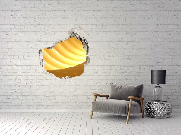 Hole wall sticker Golden dune in the desert