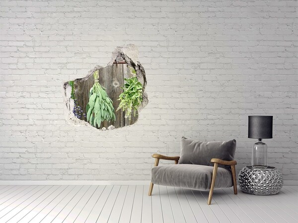 3D wall hole Herbs on a string