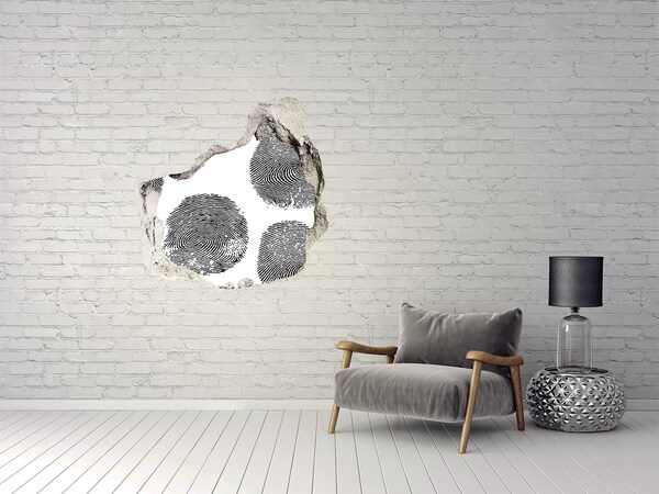 3D wall hole wallpaper Fingerprint on the wall
