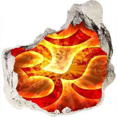 Hole wall sticker Fire in the Heart of the Wall