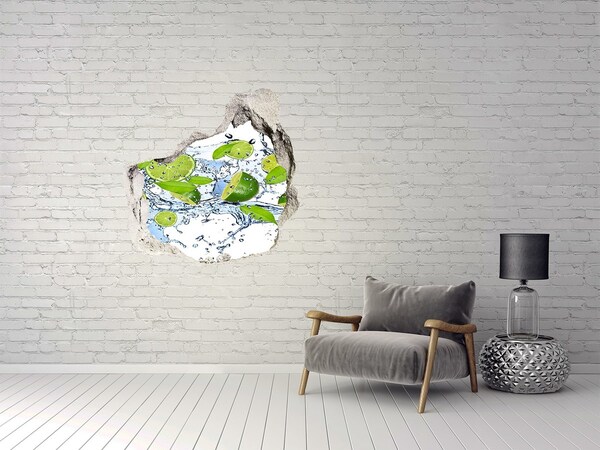 Hole wall sticker Refreshing lemonade in water