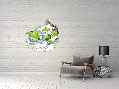 Hole wall sticker Refreshing lemonade in water