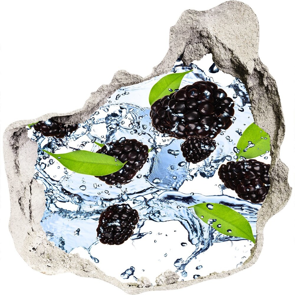 Hole in the wall decal Blackberries and water