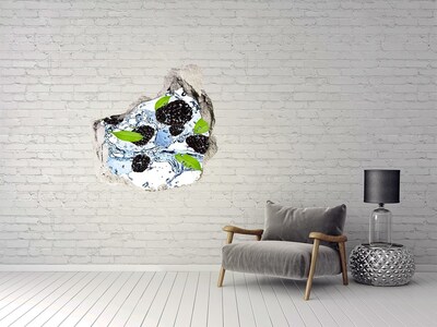 Hole in the wall decal Blackberries and water