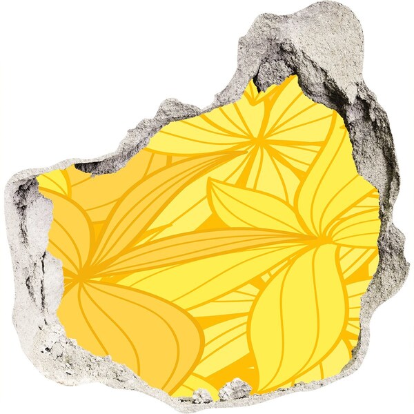 Hole in the wall sticker Yellow flowers background