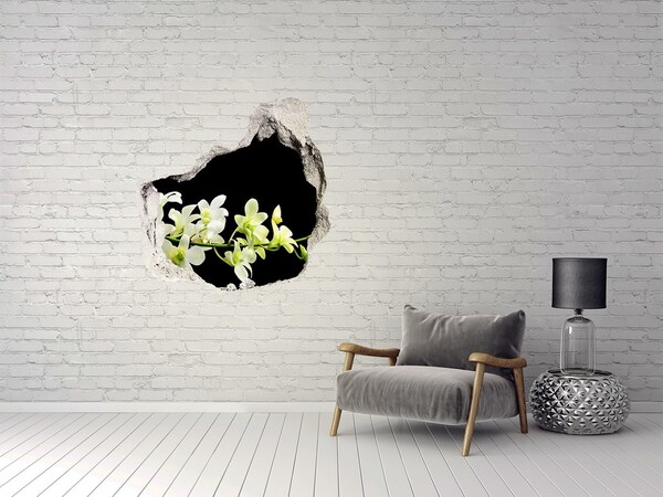 3D wall hole wallpaper Orchid