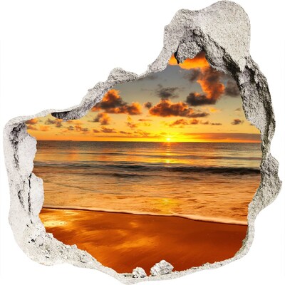 Hole in the wall sticker Sunset over the ocean