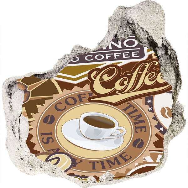 Hole in the wall decal Coffee pleasure