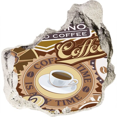 Hole in the wall decal Coffee pleasure
