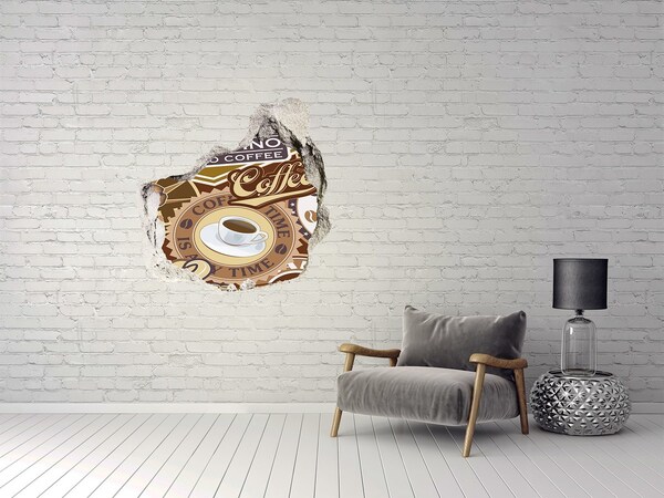 Hole in the wall decal Coffee pleasure