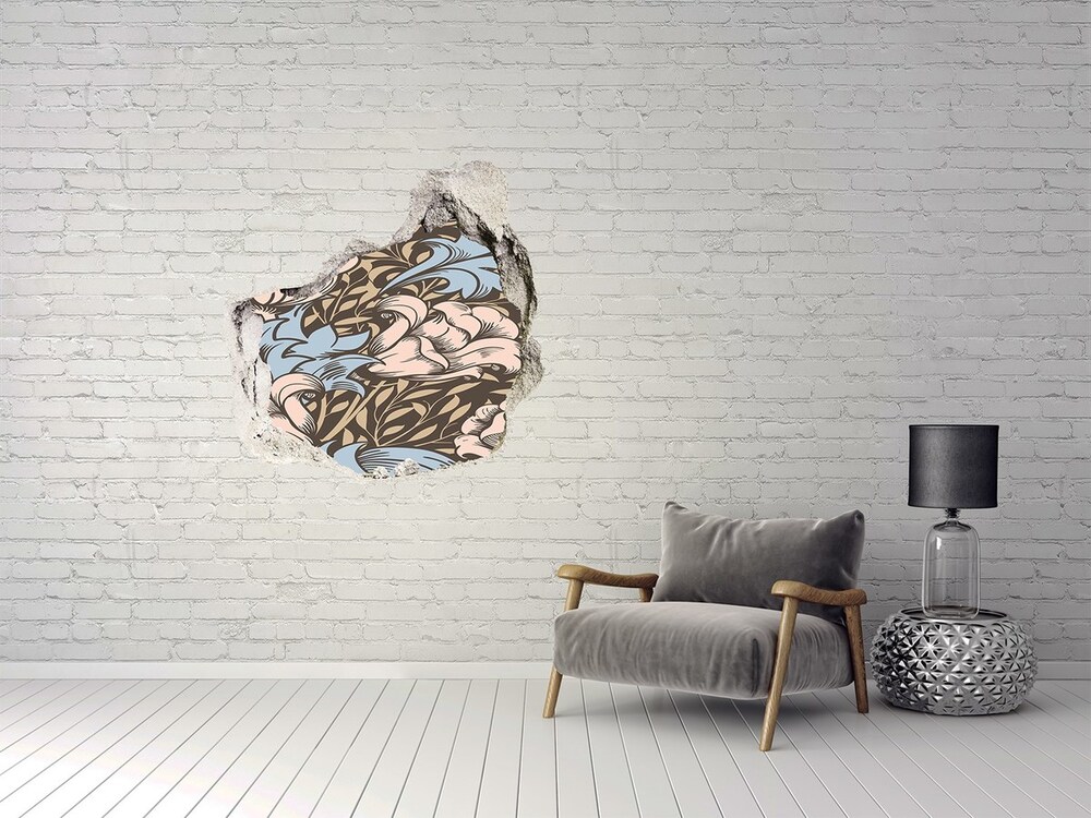 Hole in the wall decal Floral pattern