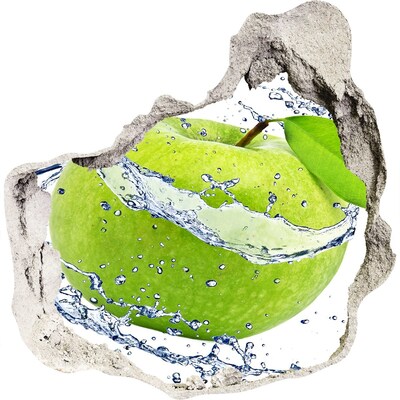 Hole wall sticker Green apple in water