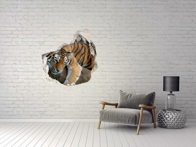 Hole wall sticker Tiger on a tree