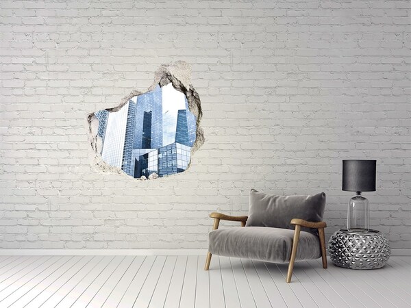 Hole wall sticker Modern architecture in the urban landscape