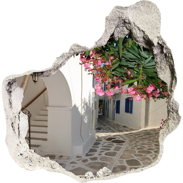 3D wall hole A charming street in Greece
