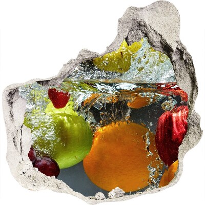 3D wall hole wallpaper Fruit Waterfall