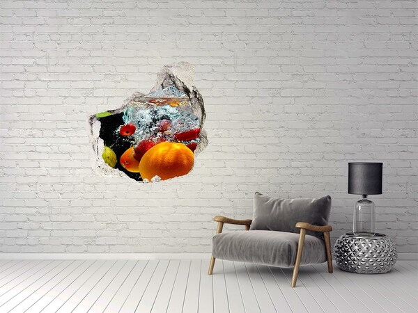 Hole wall sticker Fruit explosion in water