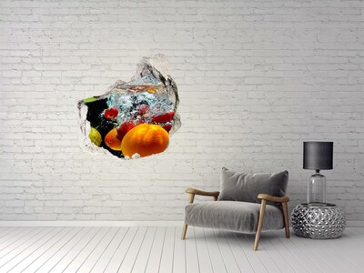 Hole wall sticker Fruit underwater