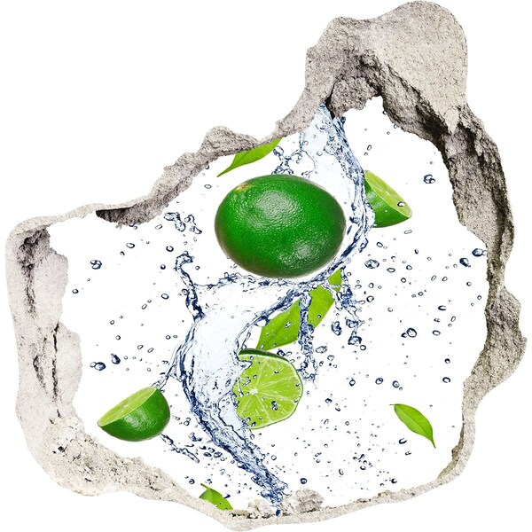 Hole in the wall sticker Refreshing lime in water