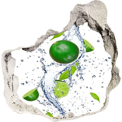 Hole in the wall sticker Refreshing lime in water