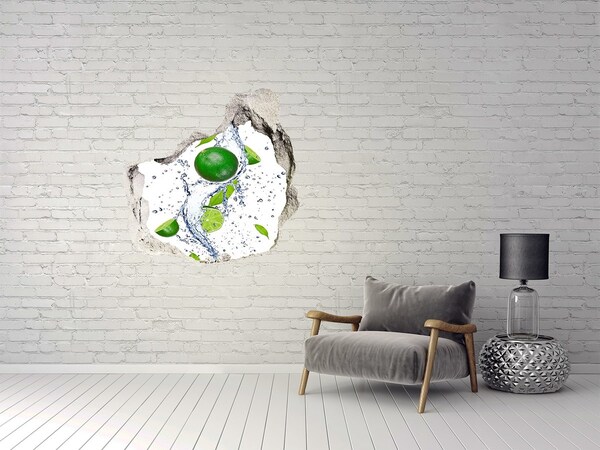 Hole in the wall sticker Refreshing lime in water