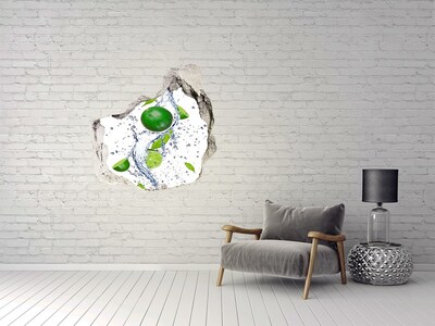 Hole in the wall sticker Refreshing lime in water