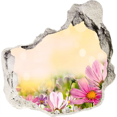 Hole in the wall sticker A floral landscape behind a hole in the wall