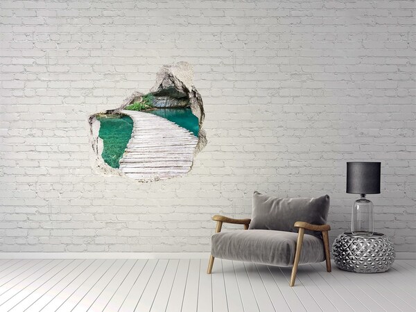 3D wall hole wallpaper Plitwickie lakes