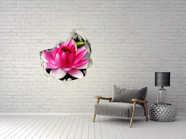 Hole in the wall decal Lotus flower in a hole in the wall