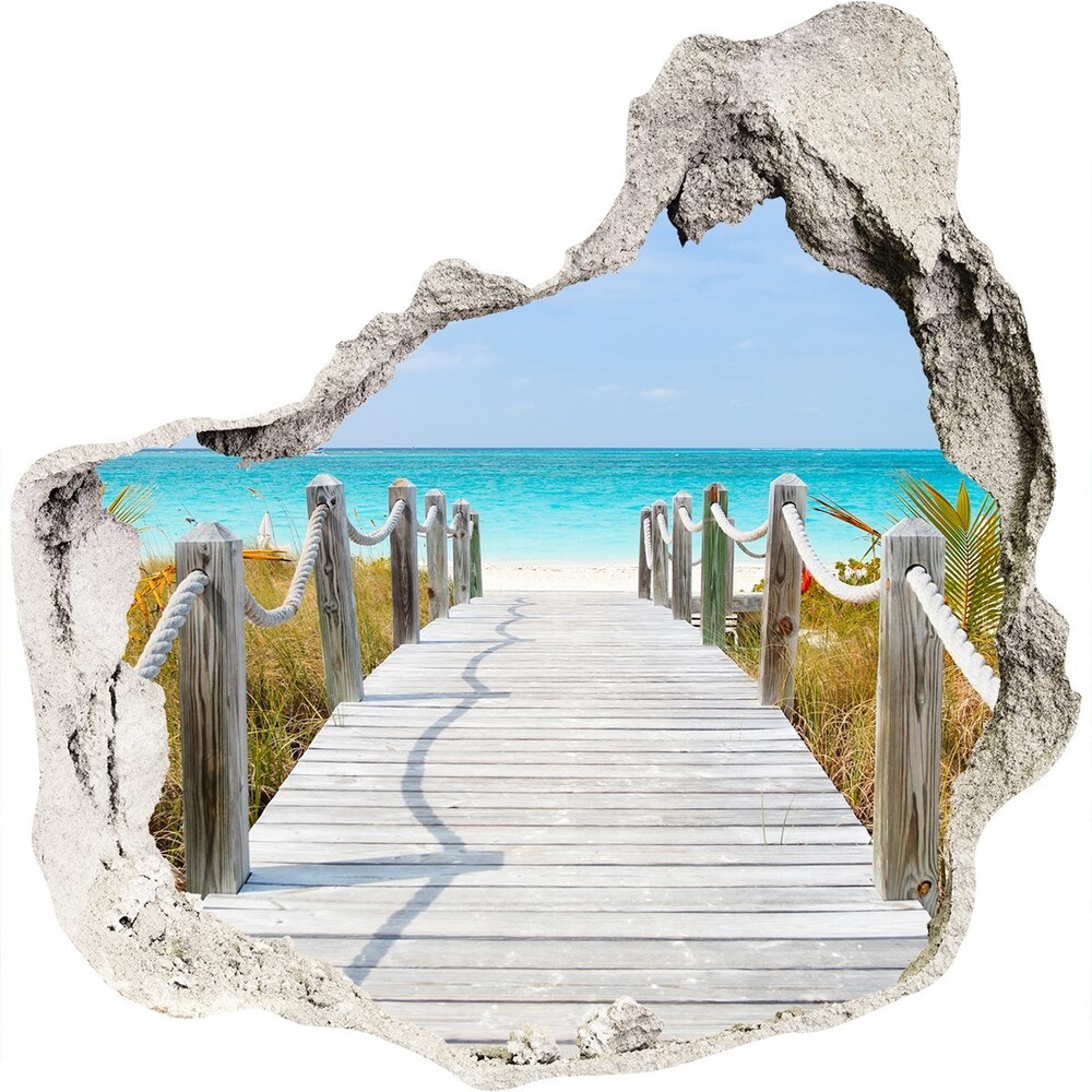 Hole in the wall decal Path at the sea